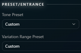 Tone settings