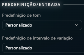 Configuração de tom