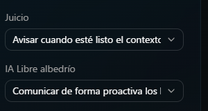 Configuración del momento de llamada